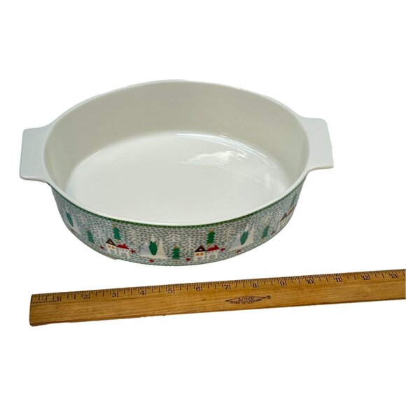 Graces Bake Shop JOY Oven Safe Oval Casserole Lidded Baker Christmas Village - Picture 12 of 12